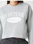 Crop Sweatshirt Baskılı Uzun Kollu Bisiklet Yaka Pamuklu 5