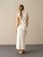 Kadın Ekru Regular Fit Triko Uzun Etek 4