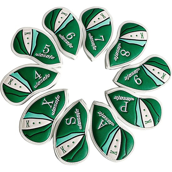 Perfk 10X Pu Deri Golf Demir Kafa Golf Aksesuarları 4,5,6,7,8,9, P, A, S, x Kapsar