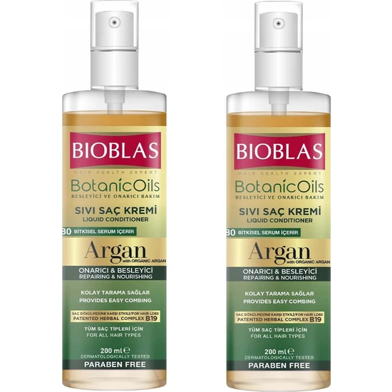 Bioblas Botanic Oil Argan Yağlı Sıvı Saç Kremi 200 Ml 2 Adet