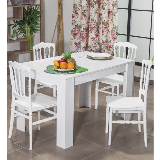 Arda / Miray Mutfak Masa Takımı 4 Sandalye 1 Masa - Beyaz