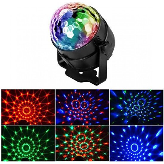 LED Disco Topu Sese Duyarlı Küre Disko Topu Renkli Işıklı Lazer