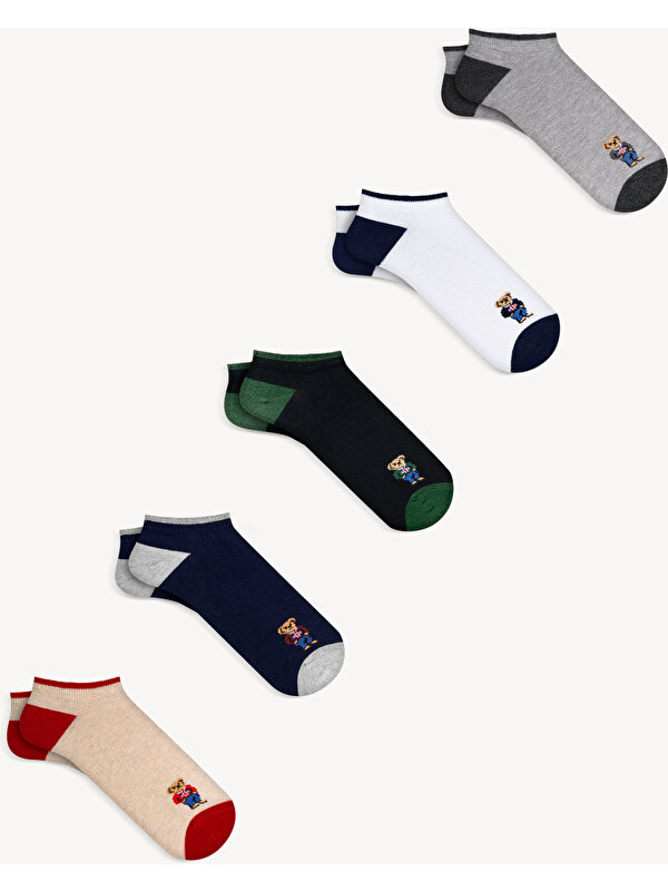 Mono Socks 5'li Teddy Bear Kısa Patik Çorap