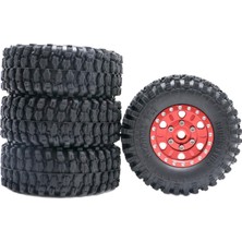 Flower World 4x 124 Rc Kauçuk Tekerlek Lastikleri Eksenel SCX24 Kamyonlar Değiştirmeler Dıy Accs Kırmızı (Yurt Dışından)