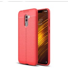 Kip GSM Xiaomi Pocophone F1 Uyumlu Darbeye Dayanıklı Deri Dikişli Armor Serisi Kamera Korumalı Kılıf