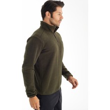 Crozwise Yarım Fermuarlı - Erkek Haki Spor Polar - 6036-04