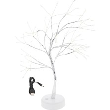 Epazzar LED Işıklı Ağaç Masa Üstü Yılbaşı Noel Dekor Ağacı Peri Gece Işık 108 LED USB ve Pilli