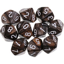 10X 10 Taraflı D10 Polyhedral Oyunlar Için Gri