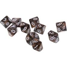 10X 10 Taraflı D10 Polyhedral Oyunlar Için Gri