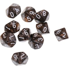 10X 10 Taraflı D10 Polyhedral Oyunlar Için Gri