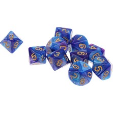 10 Adet 10 Taraflı D10 Mavi Için Polyhedral(Yurt Dışından)