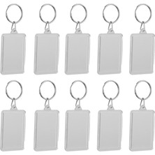 10PCS 28X49MM Fotoğraf Çerçevesi Için 3,4x5.2cm Için Açık Akrilik Dikdörtgen Anahtarlık Anahtar Zincirleri