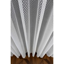 Evdepo Home Taç Puantiyeli Kullanıma Hazır 1/2 Seyrek Pile Tül Perde Tek Kanat - Ekru 100 x 250 cm