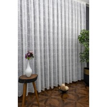 Evdepo Home Taç Şantuk Kullanıma Hazır 1/2,5 Normal Pile Tül Perde Tek Kanat - Ekru 100 x 200 cm