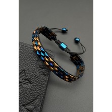 Frnch Hematit Doğal Taşlı Rose Renkli Ayarlanabilir Makrome Erkek Bileklik FRJ11672-1772-C2L