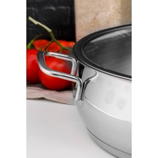 Lara 30 cm Paslanmaz Çelik Karnıyarık Basık Tencere