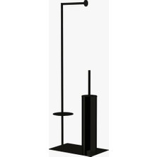 Line Bathroom Tuvalet Kağıtlık ve Fırçalık Ayaklı Mat Siyah 505606