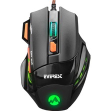 Everest SGM-X7 Usb Siyah Makrolu 7200dpi Oyuncu Mouse +Gaming Mouse Pad