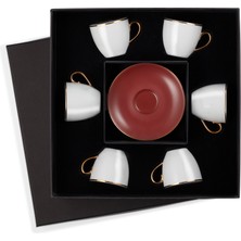 Selamlıque 6'lı Klasik Gül Kurusu Türk Kahvesi Fincanları