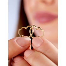 Nilvera Kuyumculuk 14 Ayar Altın Halka Kalp Küpe