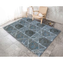 Nesa Decor Klasik Vintage Geometrik Desenli Dijital Baskı Kaymaz Taban Salon Halısı Mutfak Halısı ve Yolluk