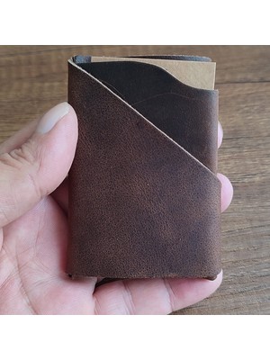 Sumerian Wallet Minimalist Crazy Deri Kahverengi Kartlık(Anahtarlık Hediye)