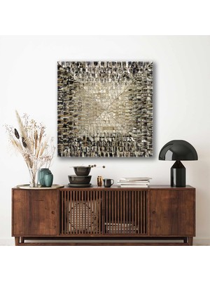 SML Tablo Altın Sarısı Lüks Dekoratif Panel Kanvas Tablo