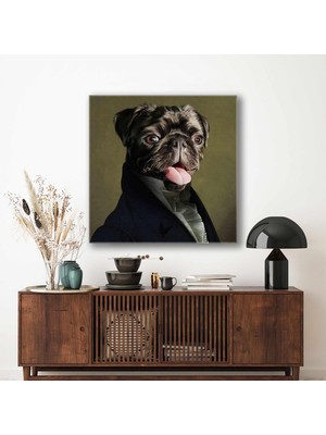 SML Tablo Takım Elbiseli Şirin Pug Rıfkı Kanvas Tablo