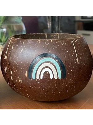 Ebru Sayer Art & Design El Boyaması Hindistan Cevizi Kase-Cococup-Cnaturelrenkler