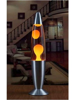 Star Global Dekoratif Sevgiliye Eşe Sürpriz Hediye Ev Hediyesi Büyük Boy Konsept Büyük Boy Lav Lambası Lava Lamp Konsept 41 cm Turuncu