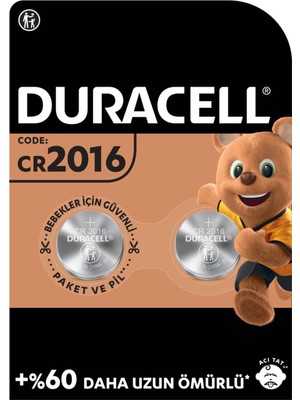 Duracell Özel 2016 Lityum Düğme Pil 3V 2’li Paket