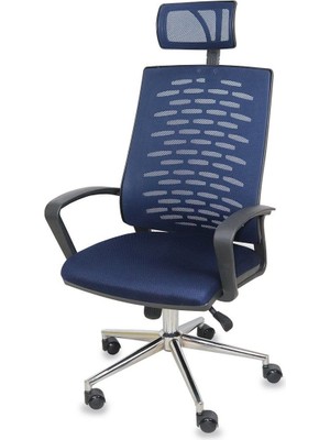 Koltukstilim Berlin Lacivert Fileli Müdür Koltuğu