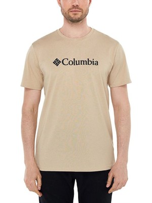 Columbia Csc M Basıc Bıg Logo Brushed Ss Tee Erkek Tişört Bej CS0287-271