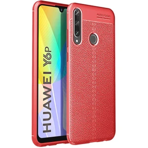 Kip GSM Huawei Y6P Uyumlu Darbeye Dayanıklı Deri Dikişli Armor Serisi Kamera Korumalı Kılıf