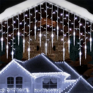 Lucky Power Icicle Işıkları Açık Patio Noel Dekorasyon Işıkları (Yurt Dışından)
