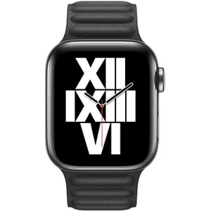 Case 4U ​​​Apple Watch Ultra Kordon Suni Deri Tasarım Kayış 49mm KRD-34 Siyah