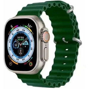 Case 4U Apple Watch Seri 8/7/6/SE/5/4 Hasır Kordon KRD-75 44mm Koyu Yeşil