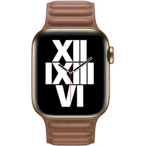 Case 4U ​​​Apple Watch Ultra Kordon Suni Deri Tasarım Kayış 49mm KRD-34 Kahverengi