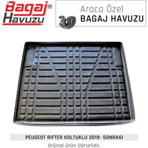 Born Garage 2022 Peugeot Rifter Bagaj Havuzu Tam Uyumlu Kauçuk