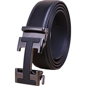 Bonanza Int Erkekler Için Metal Otomatik Tokalı Hakiki Deri Kemer  (Yurt Dışından)