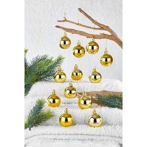 Yılbaşı Çam Ağacı Süsü Gold 4 cm 12LI Cici Top