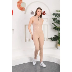 Basic Krem Yoga Tulumu