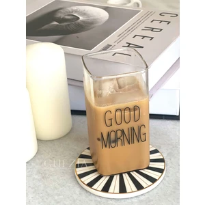 Isıya Dayanıklı Borosilikat Dikdörtgen Bardak | Good Mornıng  | 1 Adet | 350 ml