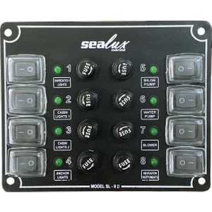 Marine 8 Anahtarlı Switch Panel Küçük Ebatlı 12-24v Sigorta Paneli