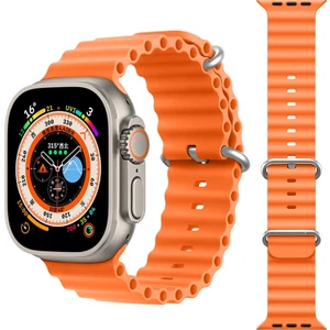 Kny Apple Watch Ultra 49 mm Için Krd-75 Renkli Silikon Kayış-Kordon