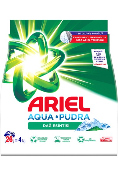 Ariel 4 kg Toz Çamaşır Deterjanı Dağ Esintisi Beyazlar İçin