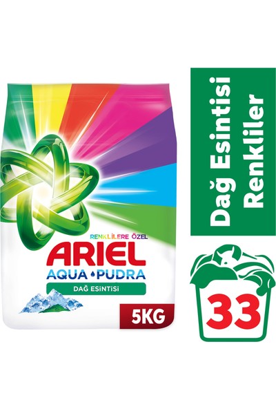 Ariel 5 kg Toz Çamaşır Deterjanı Dağ Esintisi Renkliler