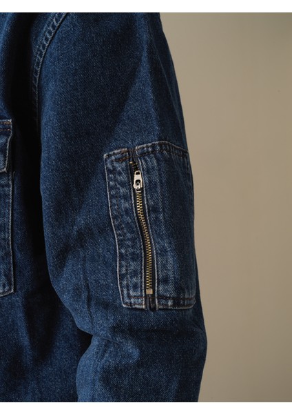 Erkek Lacivert Oversize Denim Gömlek Ceket fırsatları