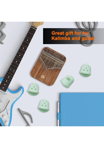 Silikon Kalimba Parmak Koruyucu Gitar Fingertip L Acemi Oynamak İçin (Yurt Dışından)