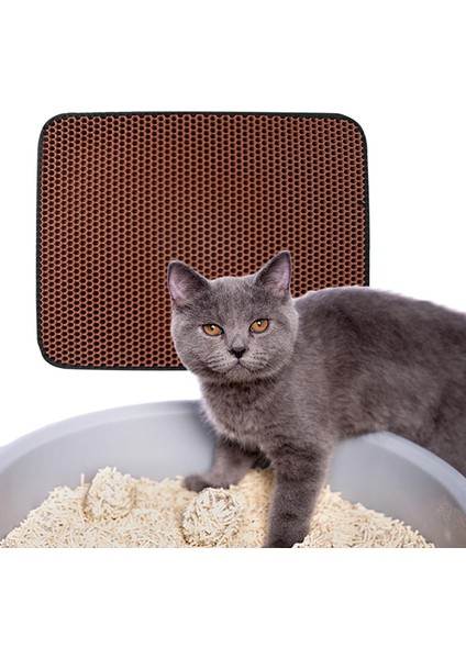 Petek Kedi Kumu Paspas Yıkanabilir Kaymaz Kolay Temiz Su Geçirmez Taban Kutusu 55X75CM (Yurt Dışından)
